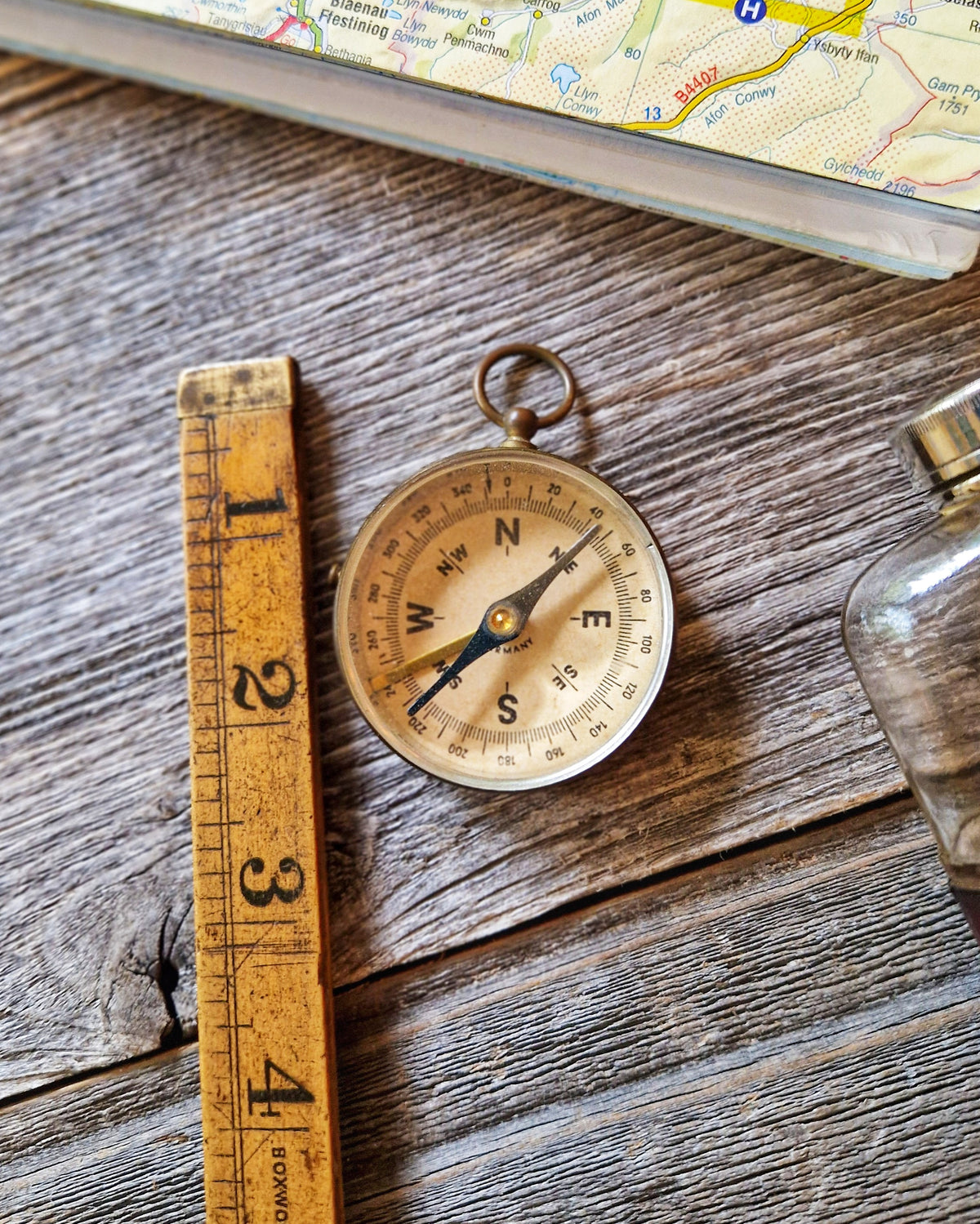 1930s German Brass Pocket Compass | Vintage Navigation Aid, c. 1930-1939