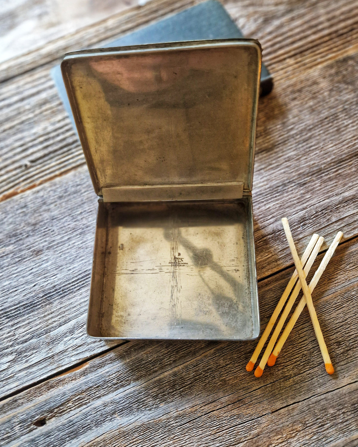 Antique James Dixon Sandwich Box in Britannia Metal | English Pewter Sporting Accessory, c. 1890–1920