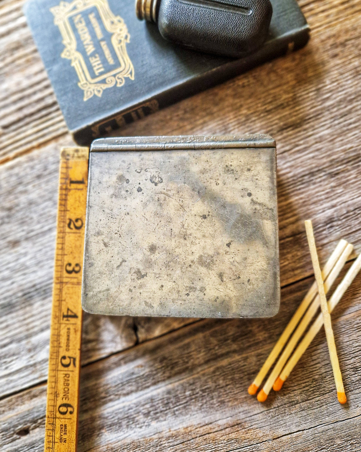 Antique James Dixon Sandwich Box in Britannia Metal | English Pewter Sporting Accessory, c. 1890–1920