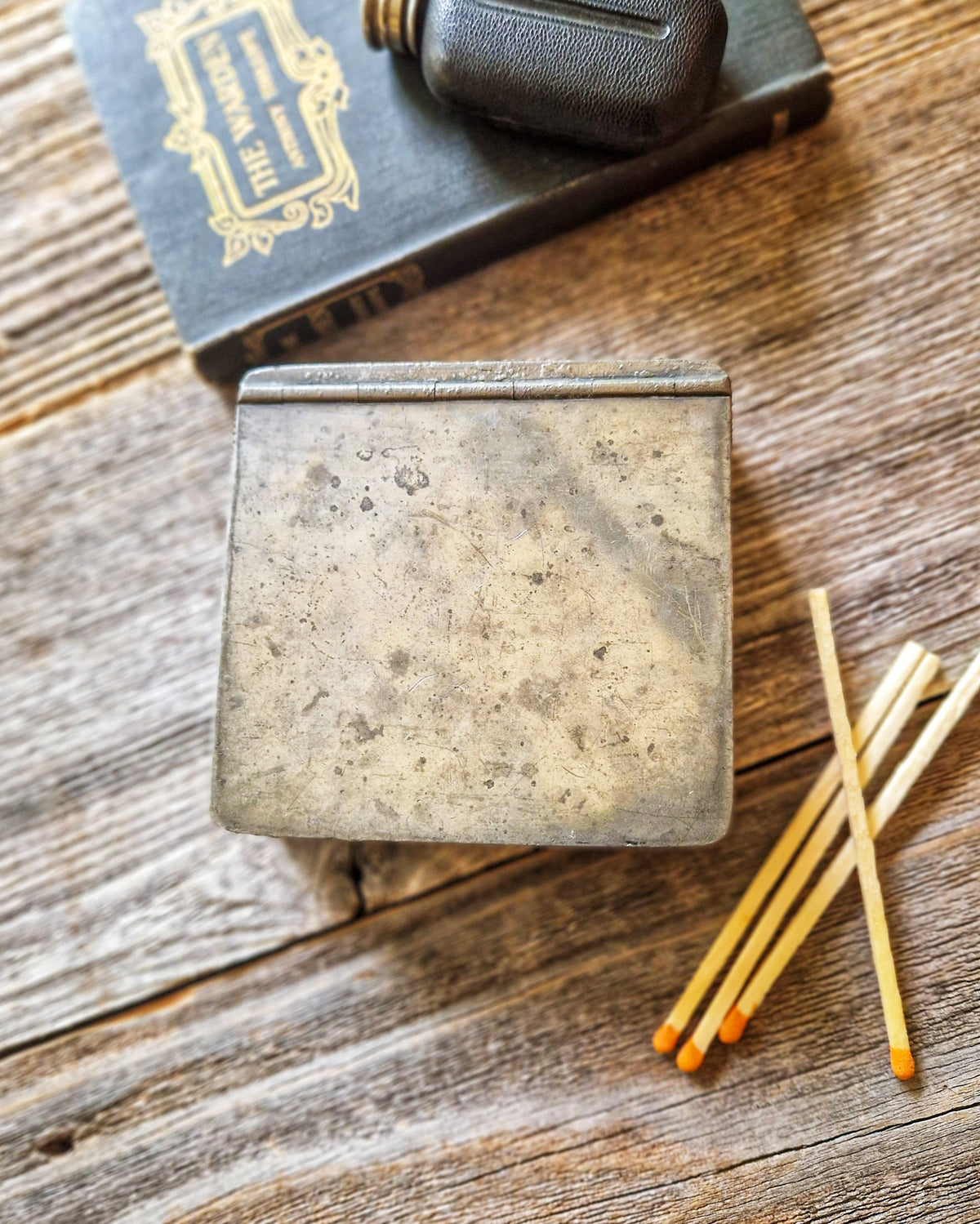 Antique James Dixon Sandwich Box in Britannia Metal | English Pewter Sporting Accessory, c. 1890–1920